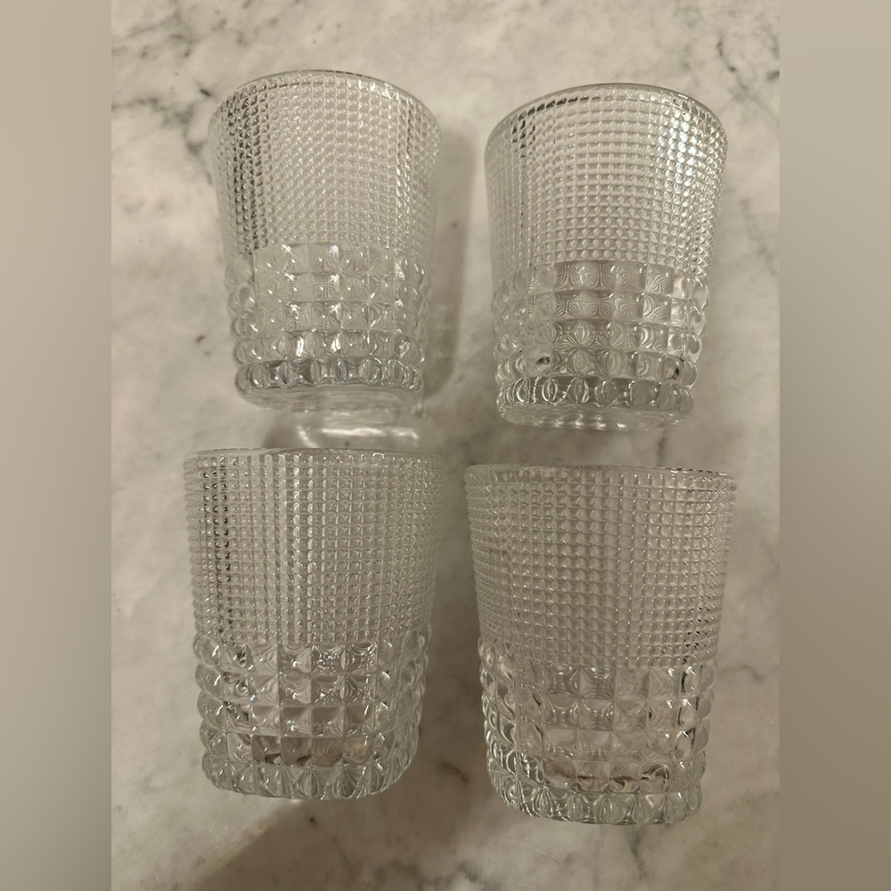 4 Fortessa Malcolm Square Iced Beverage Glasses, 10-Ounces 4 Count New-Very Chic